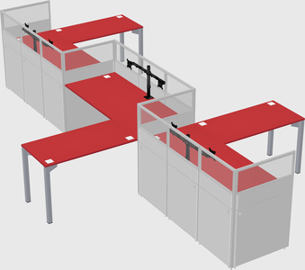 L-shape cubicles
