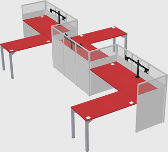 L-shape cubicles