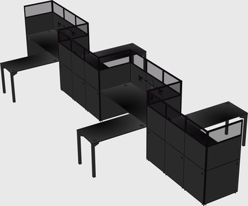 L-shape cubicles