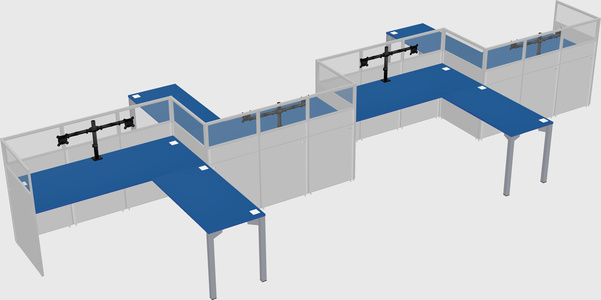 L-shape cubicles