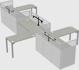 L-shape cubicles