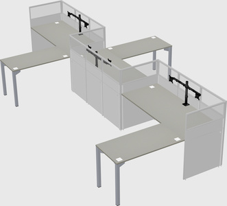 L-shape cubicles