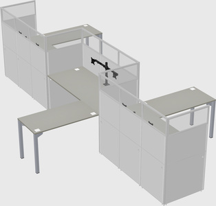 L-shape cubicles