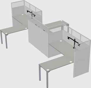 L-shape cubicles
