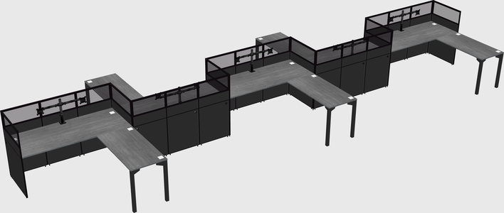L-shape cubicles