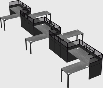 L-shape cubicles