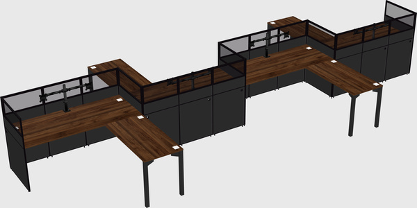 L-shape cubicles