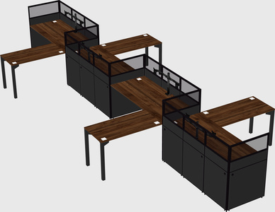 L-shape cubicles