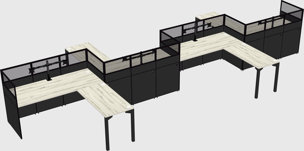 L-shape cubicles