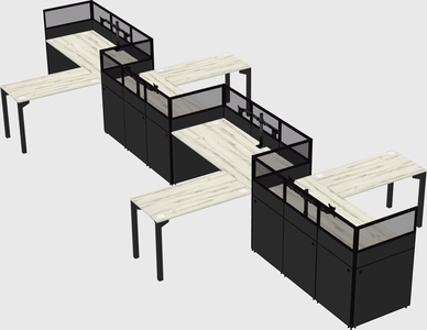 L-shape cubicles