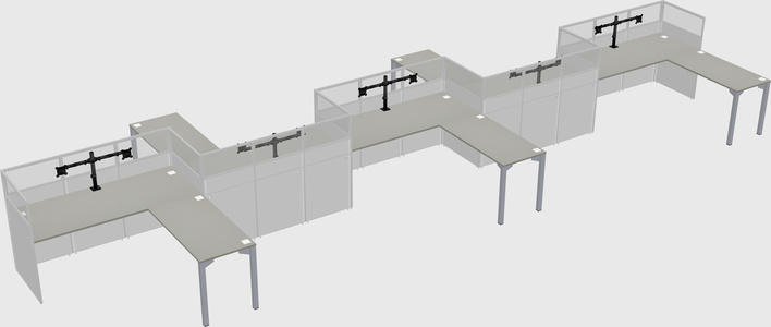 L-shape cubicles
