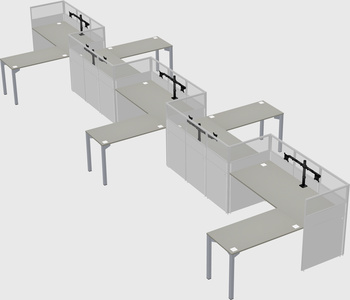 L-shape cubicles