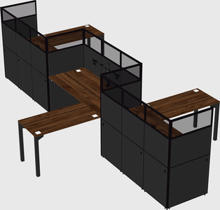 L-shape cubicles