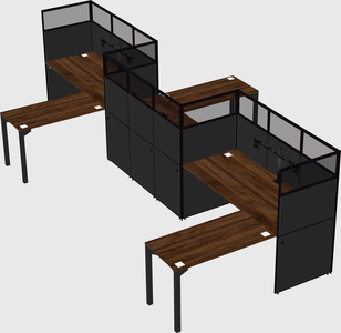L-shape cubicles