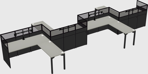 L-shape cubicles