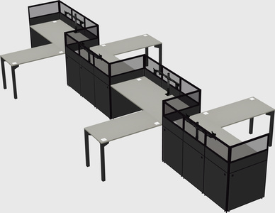 L-shape cubicles
