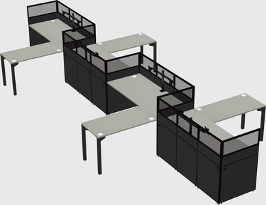 L-shape cubicles