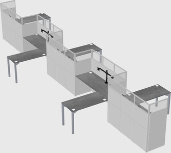L-shape cubicles
