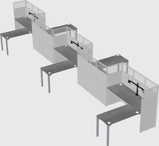 L-shape cubicles