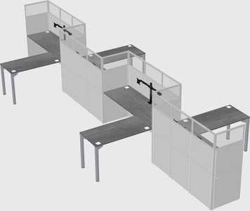L-shape cubicles