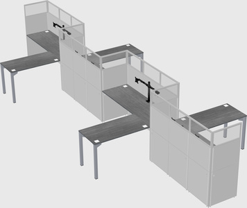 L-shape cubicles
