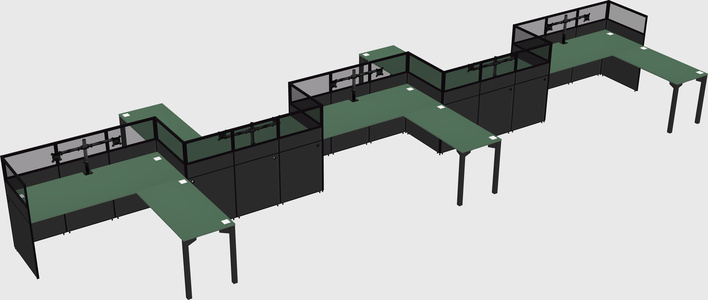 L-shape cubicles