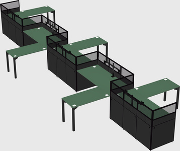 L-shape cubicles