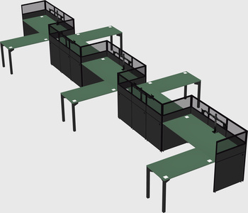 L-shape cubicles
