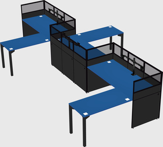 L-shape cubicles