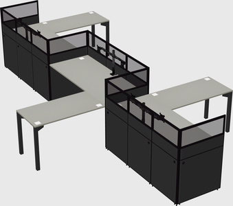 L-shape cubicles