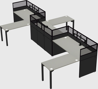 L-shape cubicles