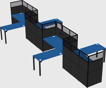L-shape cubicles
