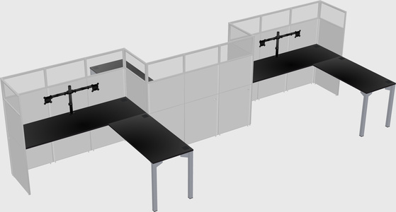 L-shape cubicles