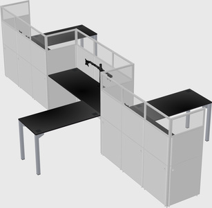 L-shape cubicles