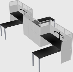 L-shape cubicles