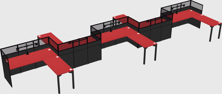 L-shape cubicles