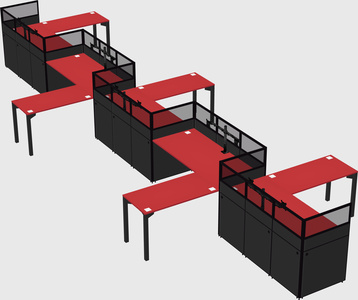 L-shape cubicles