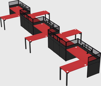 L-shape cubicles