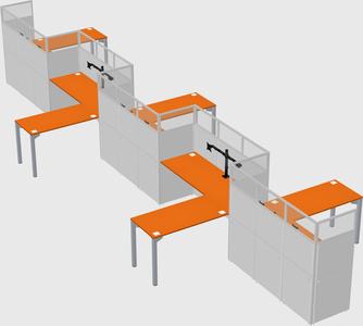 L-shape cubicles