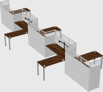 L-shape cubicles