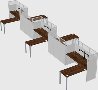 L-shape cubicles