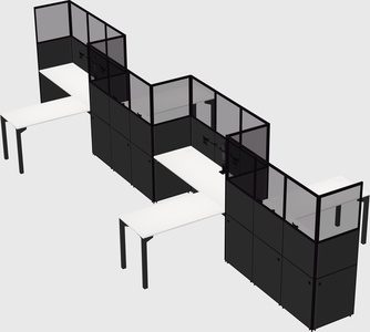 L-shape cubicles