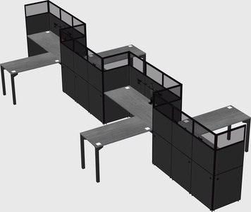 L-shape cubicles