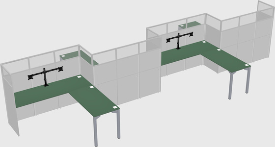 L-shape cubicles
