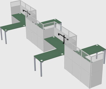 L-shape cubicles