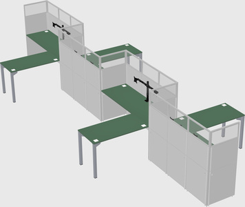 L-shape cubicles