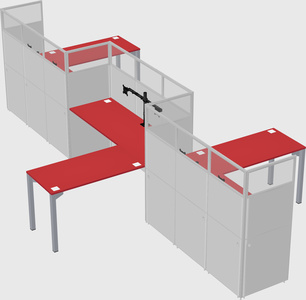 L-shape cubicles