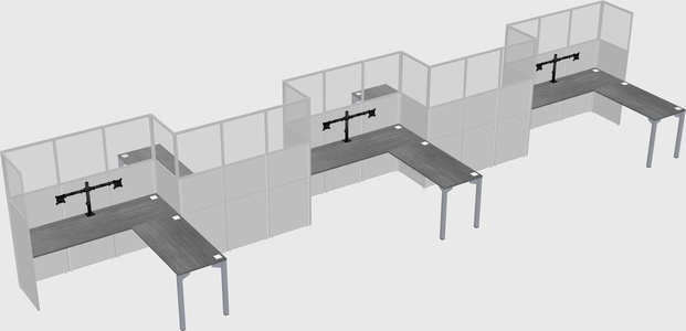 L-shape cubicles
