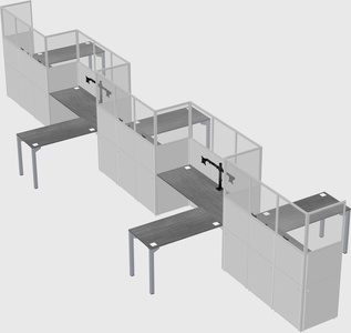 L-shape cubicles