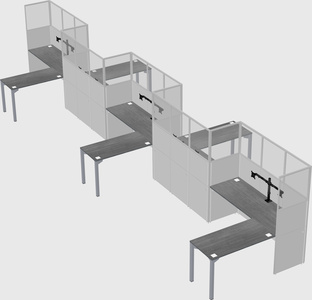L-shape cubicles